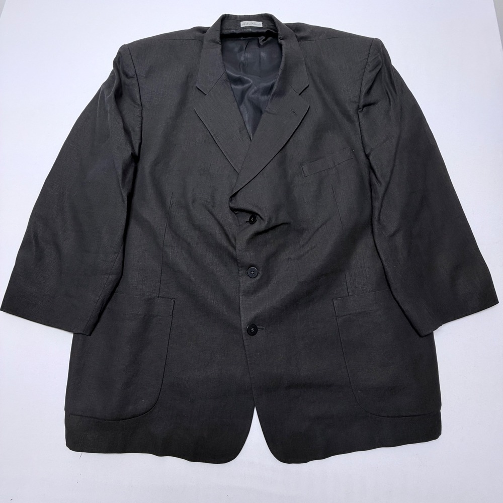 Ferracci Mens Charcoal Grey Linen Blend 3Button Blazer Sport Coat Made in Canada